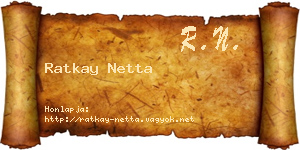 Ratkay Netta névjegykártya